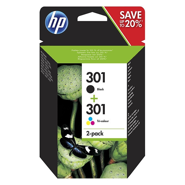 HP 301 (N9J72AE) multipack 2x cartucho negro + tricolor (original) N9J72AE 044518 - 1