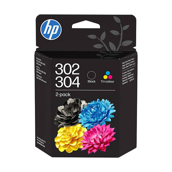 HP 302/304 (B82L1AE) pack doble negro + color (original) 055630 - 1