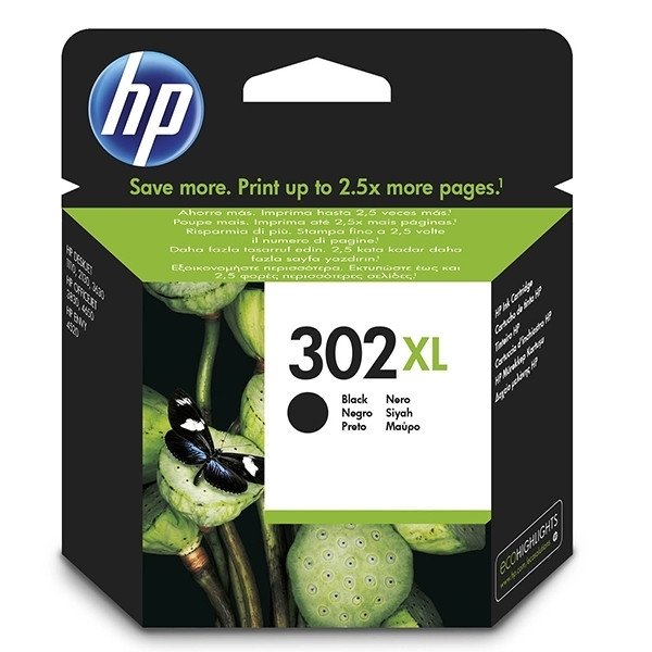 HP 302XL (F6U68AE) cartucho de tinta negro XL (original) F6U68AE 044452 - 1