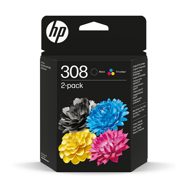 HP 308 (6L6S6UE) Pack cartucho de tinta negro + color (original) 6L6S6UE 055615 - 1
