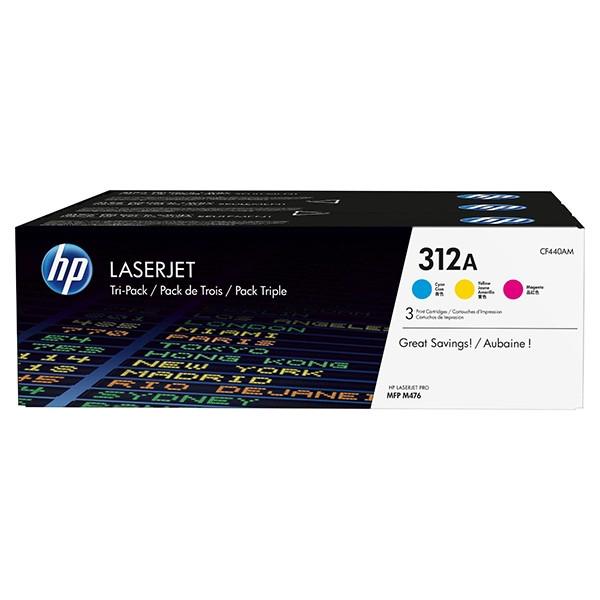 HP 312A (CF440AM) multipack cian/magenta/amarillo (original) – imagen 2