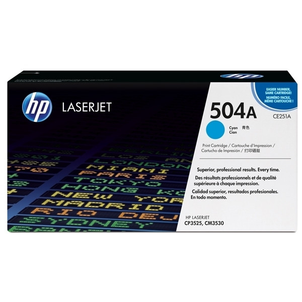 HP 504A (CE251A) toner cian (original) – imagen 2