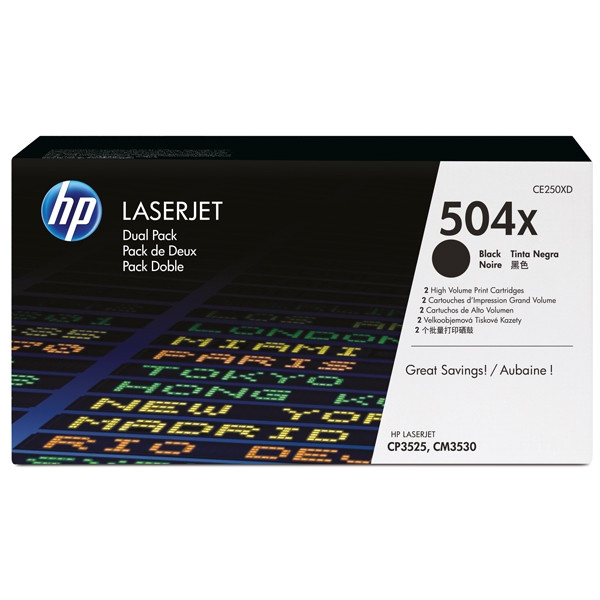 HP 504X (CE250XD) multipack 2x toner negro XL (original) CE250XD 054118 - 1