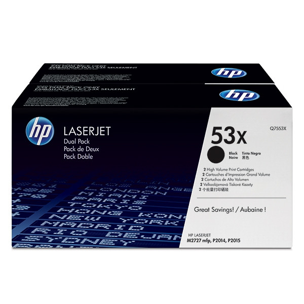 HP 53XD (Q7553XD) multipack 2x toner negro XL (original) Q7553XD 054078 - 1