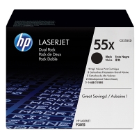 HP 55XD (CE255XD) Pack 2x toner negro XL (original) CE255XD 054100