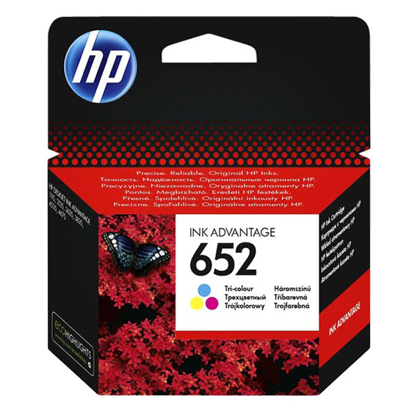 HP 652 (F6V24AE) cartucho tricolor (original) F6V24AE 044458 - 1