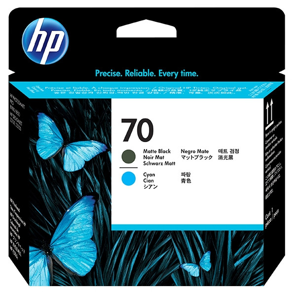 HP 70 (C9404A) cabezal de impresión negro mate y cian (original) – imagen 2