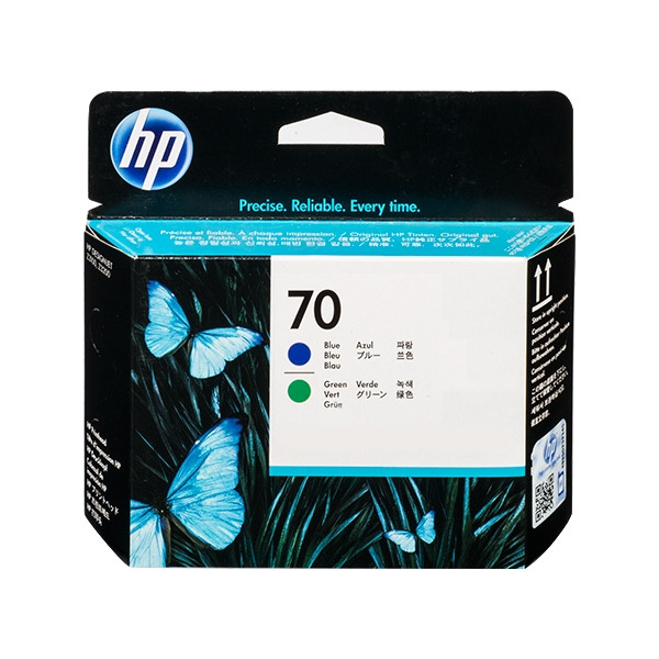 HP 70 (C9408A) cabezal de impresión azul y verde (original)