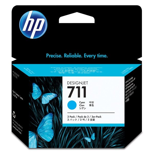 HP 711 (CZ134A) multipack 3x cartucho de tinta cian (original) CZ134A 044204 - 1