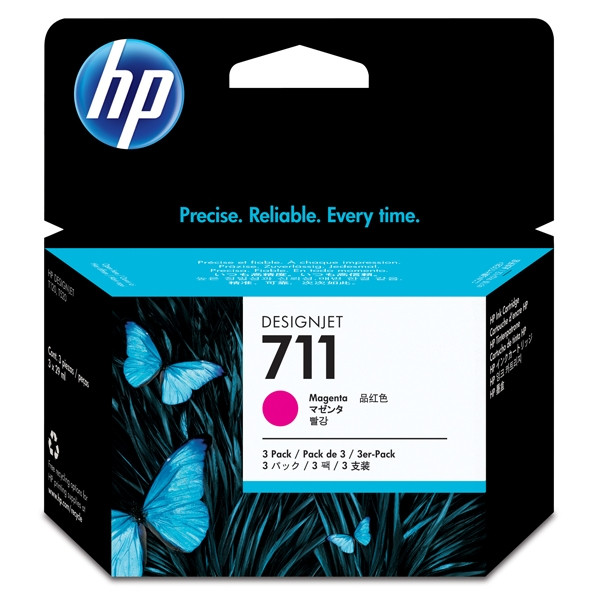 Hp pack de ahorro de 3 cartuchos de tinta designjet 711 magenta cz135a – imagen 3