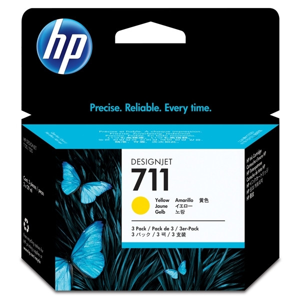 HP 711 (CZ136A) multipack 3x cartucho de tinta amarillo (original) – imagen 2