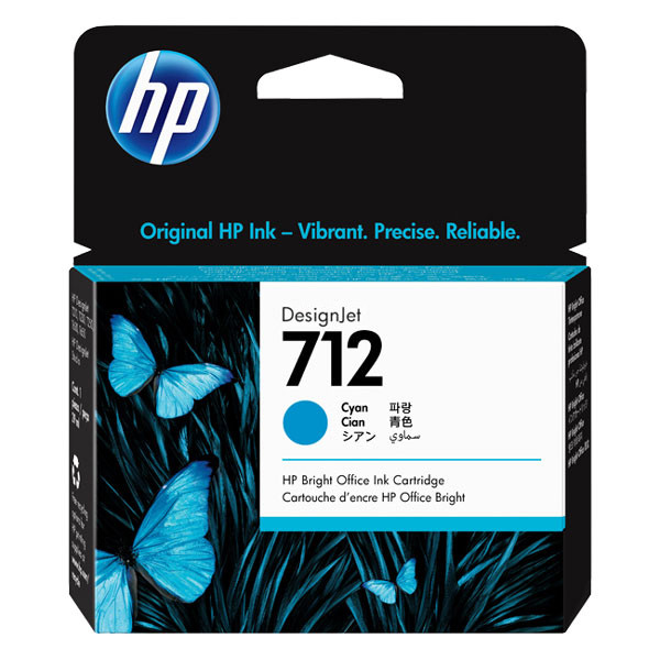 HP 712 (3ED67A) cartucho de tinta cian (original) – imagen 2