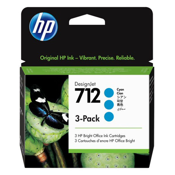 HP Paquete de 3 cartuchos de Tinta DesignJet 712 cian de 29 ml – imagen 2