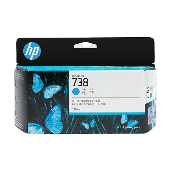 HP 738 (498N5A) cartucho de tinta cian (original) 498N5A 093280 - 1