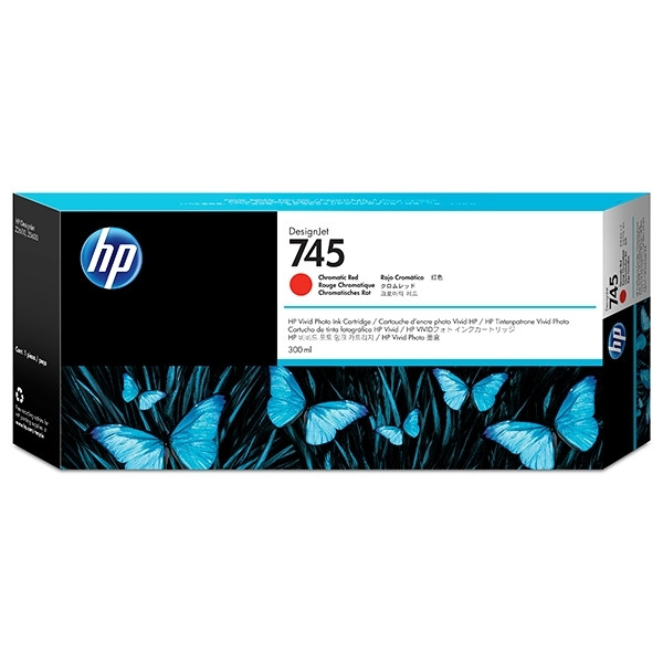 HP 745 (F9K06A) cartucho rojo cromático XL (original) F9K06A 055100 - 1