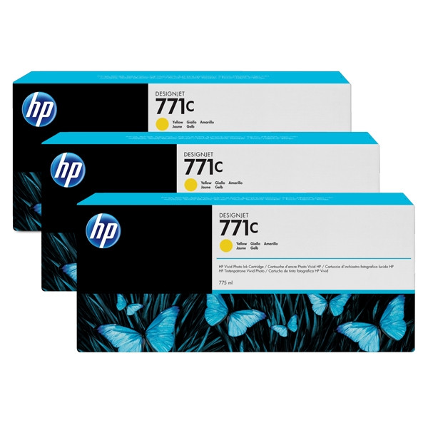 HP 771C (B6Y34A) multipack 3x cartucho amarillo 775 ml 3 cartuchos (original) B6Y34A 044262 - 1