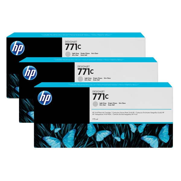 HP 771C (B6Y38A) multipack 3x cartucho gris claro 775 ml 3 cartuchos (original)