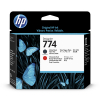 HP 774 (P2V97A) cabezal de impresión negro mate y rojo cromático (original) 055354 - 1