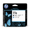 HP 774 (P2W01A) cabezal de impresión negro mate y cian (original) 055362 - 1
