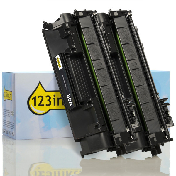 HP 80A (CF280A) Pack doble toner negro (marca 123tinta) CF280AC 160721 - 1