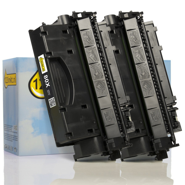 HP 80X (CF280X) Pack doble toner negro XL (marca 123tinta)  160726 - 1