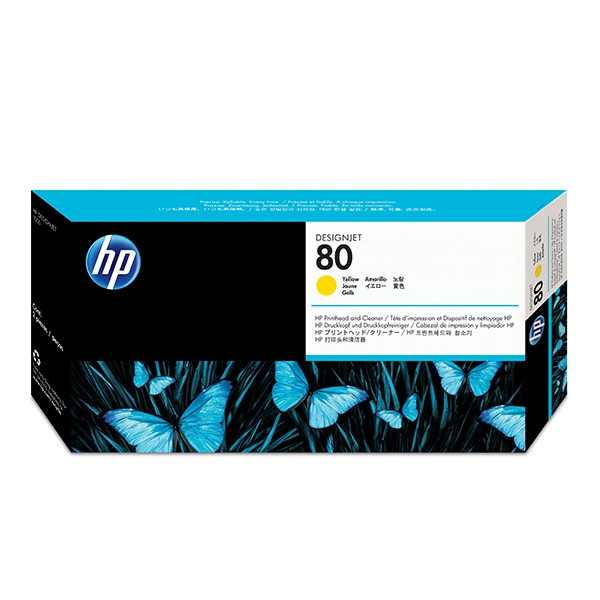 HP 80 (C4823A) cabezal de impresión amarillo + limpiador (original) C4823A 031200 - 1