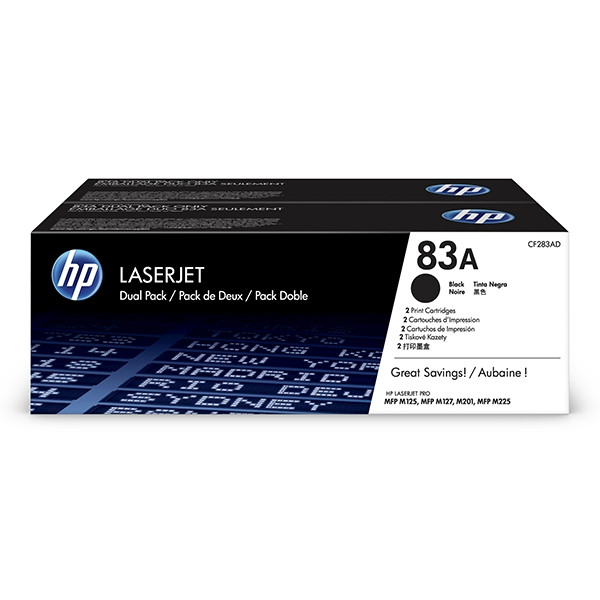 HP 83A (CF283AD) toner negro pack doble (original) – imagen 2