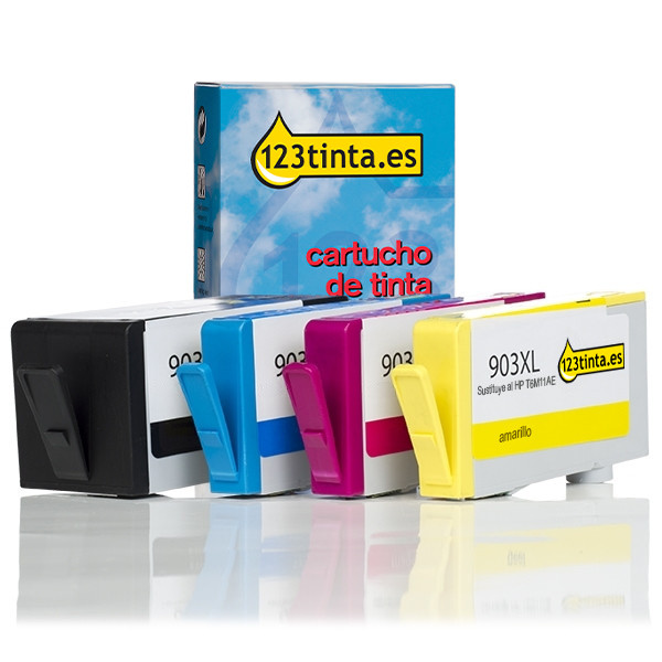 HP 903XL Pack ahorro negro/cian/magenta/amarillo (marca 123tinta) 093185 - 1