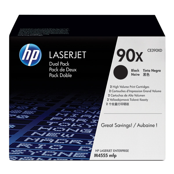 HP 90X (CE390XD) pack 2 toner negro XL (Original)