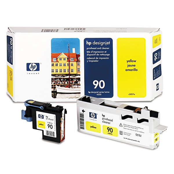 HP 90 (C5057A) cabezal de impresión y limpiador de cabezal amarillo (original) C5057A 030615 - 1