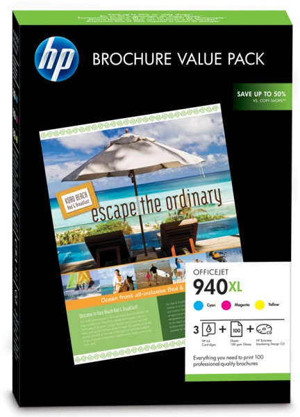 HP 940XL (CG898AE) multipack 3 colores + 100 hojas de papel fotográfico (original) 054024 - 1