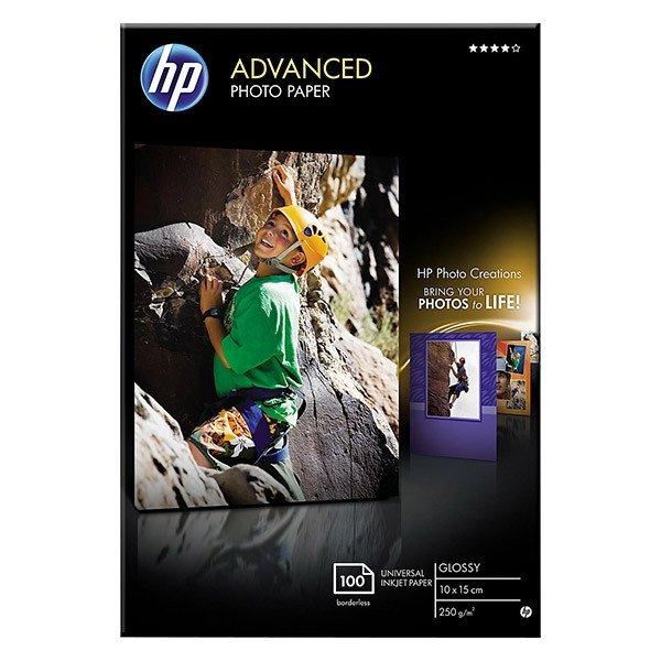 HP Q8692A Advanced papel fotográfico brillante sin márgenes | 250 gramos | 10 x 15 cm | 100 hojas Q8692A 064864 - 1
