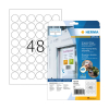 Herma 4571 Etiquetas adhesivas impermeables y extraíbles, A4, ø 30 mm, blancas (960 etiquetas) 230856 - 1