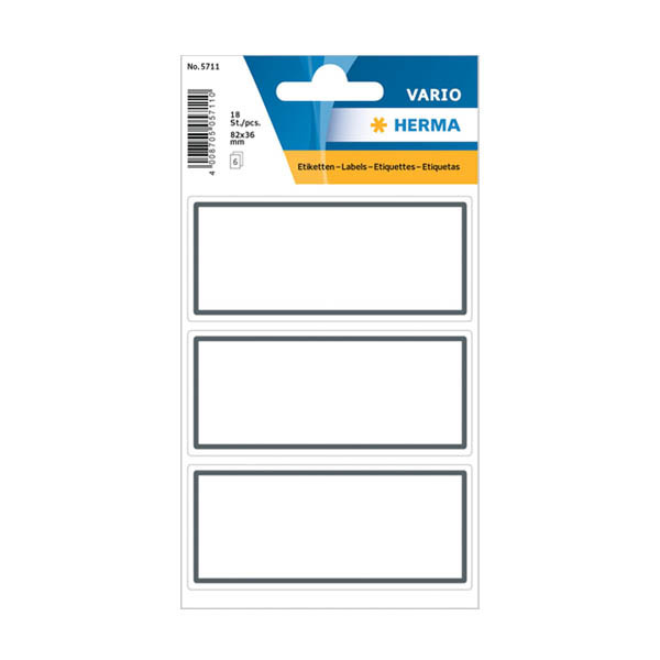 Herma 5711 Etiquetas para libros 82 x 36 mm blancas/grises (18 etiquetas) 230930 - 1