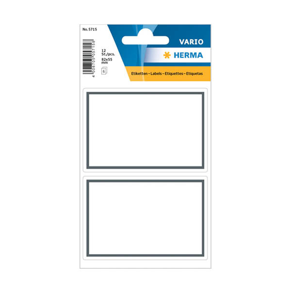 Herma 5715 Etiquetas para libros 82 x 55 mm blancas/grises (12 etiquetas) 230932 - 1