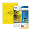 Herma 8034 Etiquetas de aluminio resistentes A4 Ø 30 mm amarillas (1200 etiquetas) 230898 - 1