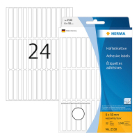 Herma Etiquetas multifuncionales 2530 de 6 x 50 mm, blancas (1248 etiquetas) 230697