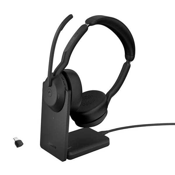 Jabra Evolve2 55 Link380c MS Auriculares inalámbricos estéreo con estación de carga 401073 - 1