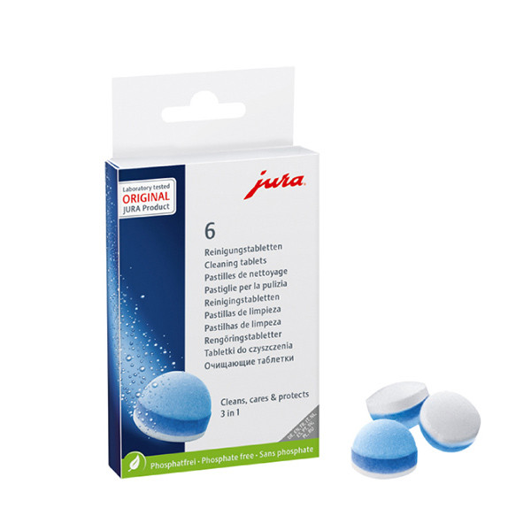 Pastillas de limpieza Jura 3 en 1 para cafeteras (6 uds.) SJU00019 - 1