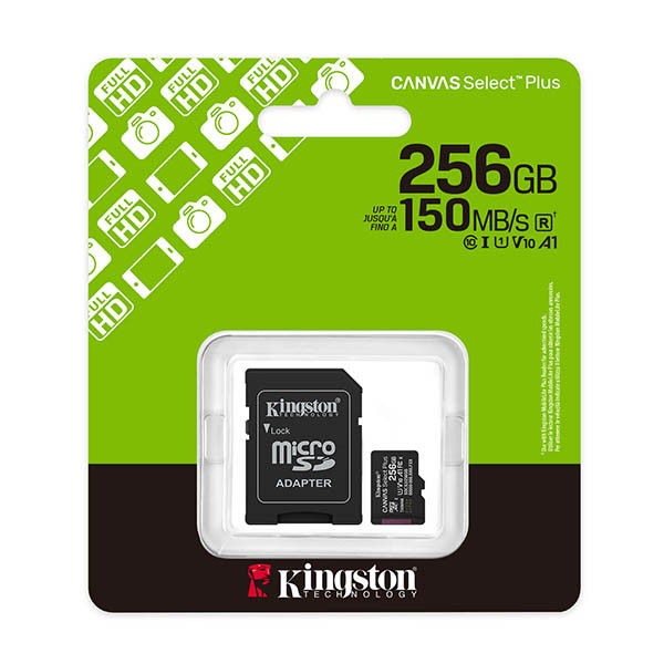 Kingston Canvas Select Plus Gen 3 tarjeta de memoria microSDXC de 256 GB con adaptador SD 255010 - 2