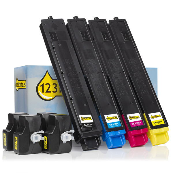 Kyocera TK-8325 K/C/M/Y toners (marca 123tinta) | Pack negro + 3 colores 130264 - 1