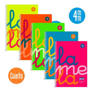 Lamela cuaderno espiral A5 cuadrícula 90gr 80h (colores surtidos) 7CTP004S 426033 - 1