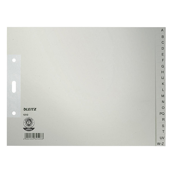 Leitz índices de cartón gris  A4 1/2 con pestañas AZ (2 agujeros)
