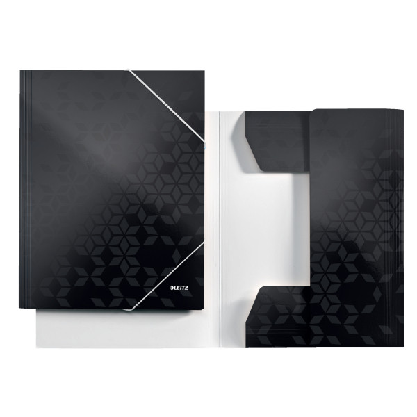 Leitz 3982 WOW carpeta de cartón cierre elástico negra