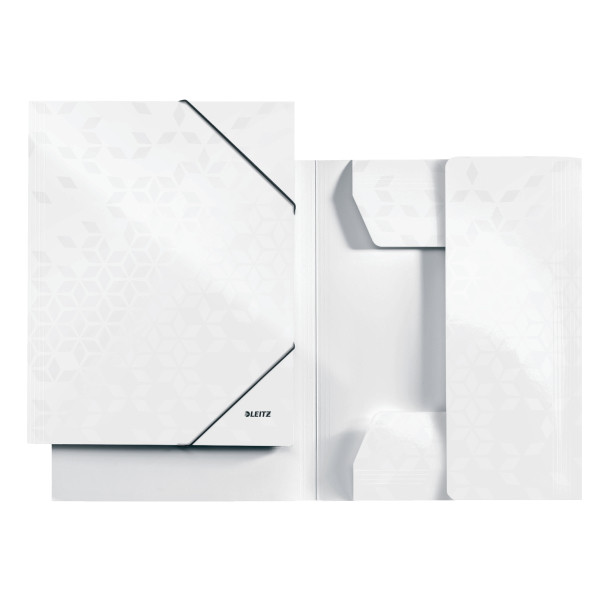 Leitz 3982 WOW carpeta de cartón cierrre elástico blanco metalizado