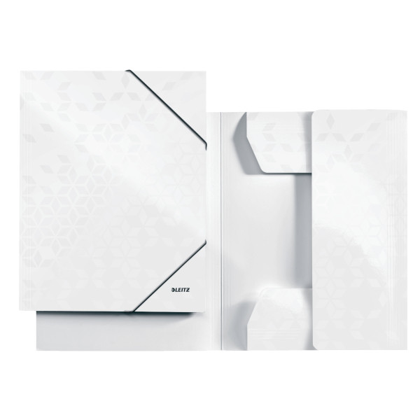 Leitz 3982 WOW carpeta de cartón con 3 solapas blanco metalizado 39820001 202832 - 1