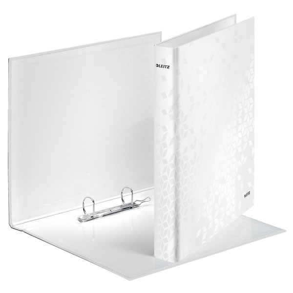 Leitz 4241 WOW Carpeta de anillas con 2 anillas en D blanco metalizado (40 mm) 42410001 211294 - 1