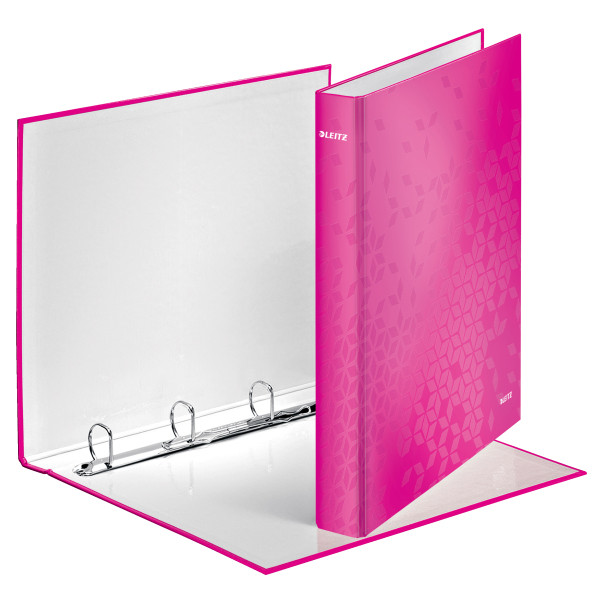 Leitz 4242 WOW carpeta de anillas con 4 anillas en D rosa metalizado