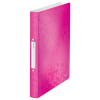 Leitz 4257 WOW carpeta de anillas con 2 juntas rosa metalizado (32 mm) 211730 - 1