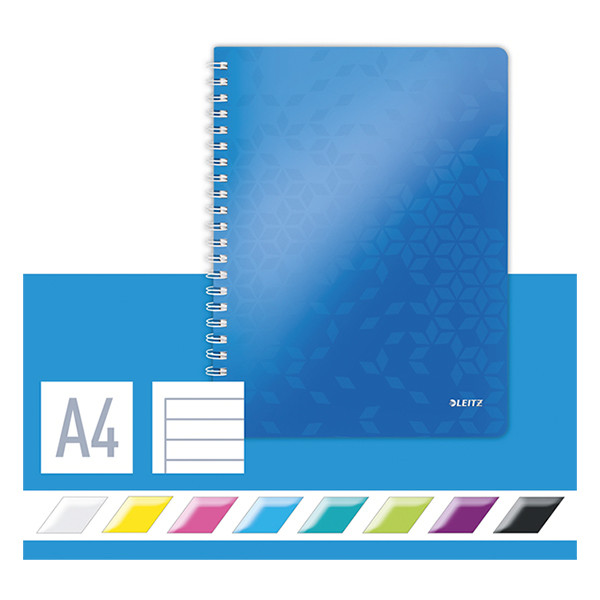 Leitz 4637 WOW cuaderno espiral A4 rayado 80gr 80 hojas azul metalizado 46370036 211982 - 3
